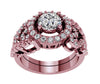 Excellent I1/G 1.60Ct Round Brilliant Cut Diamond 14K White / Yellow / Rose Gold Bridal Ring Set Engagement Band
