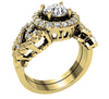 Excellent I1/G 1.60Ct Round Brilliant Cut Diamond 14K White / Yellow / Rose Gold Bridal Ring Set Engagement Band