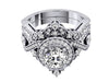 I1/G Huge 2.00Ct Not Enhanced Diamond 14Kt Solid Gold Prong & Bezel Set Designer Bridal Ring Set Engagement Band