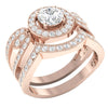 I1/G Huge 2.00Ct Round Brilliant Cut Diamond Bridal Ring Anniversary Set Band 14Kt White / Yellow / Rose Gold