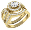 I1/G Huge 2.00Ct Round Brilliant Cut Diamond Bridal Ring Anniversary Set Band 14Kt White / Yellow / Rose Gold