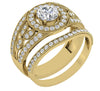 I1/G 1.75Ct Not Enhanced Diamond Designer Bridal Ring Engagement Set Band 14Kt White / Yellow / Rose Gold