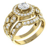 14Kt Solid Gold Appraisal I1/G 1.40Ct Round Brilliant Cut Diamond Bridal Ring Set Wedding Band 12.65MM