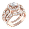 14Kt Solid Gold Appraisal I1/G 1.40Ct Round Brilliant Cut Diamond Bridal Ring Set Wedding Band 12.65MM