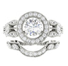 14Kt Solid Gold Appraisal I1/G 1.40Ct Round Brilliant Cut Diamond Bridal Ring Set Wedding Band 12.65MM