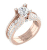 I1/G Real 3.75TCW Diamond 14kt White / Yellow / Rose Gold Excellent Bridal Engagement Ring Set Band 8.00MM