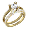I1/G Real 3.75TCW Diamond 14kt White / Yellow / Rose Gold Excellent Bridal Engagement Ring Set Band 8.00MM