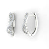Excellent I1/G 0.70Ct Real Diamond Comfort fit Polished Shiny Hoops Huggie Earrings 14K White Gold