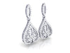 I1/G Huge 2.50Ct Round Brilliant Cut Diamond 14K White / Yellow / Rose Gold Designer Dangle Chandelier Earrings
