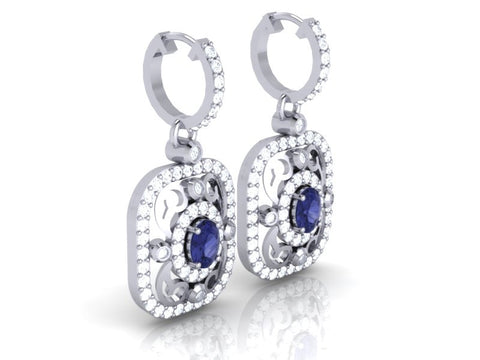 I1/G Huge 1.50Ct Real Diamond Jewelry Prong & Bezel Set Dangle Chandelier Earrings 14Kt Solid Gold