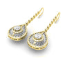Appraisal I1/G Huge 2.30Ct Not Enhanced Diamond 14Kt Solid Gold Excellent Fashion Drop Dangle Earrings 2.35Inch