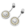 Round Cut I1/G Huge 3.00Ct Diamond 14K White / Yellow / Rose Gold Prong & Bezel Set Fashion Dangle Earrings