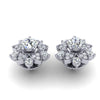 Huge I1/G 2.30Ct Not Enhanced Diamond Prong Set Cluster Studs Earrings 14Kt White / Yellow / Rose Gold