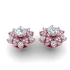 Huge I1/G 2.30Ct Not Enhanced Diamond Prong Set Cluster Studs Earrings 14Kt White / Yellow / Rose Gold