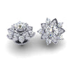 Huge I1/G 2.30Ct Not Enhanced Diamond Prong Set Cluster Studs Earrings 14Kt White / Yellow / Rose Gold