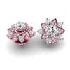 Huge I1/G 2.30Ct Not Enhanced Diamond Prong Set Cluster Studs Earrings 14Kt White / Yellow / Rose Gold