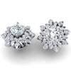 Huge I1/G Real 2.20Ct Diamond Jewelry 14Kt Solid Gold Unique Cluster Studs Earrings Prong Set