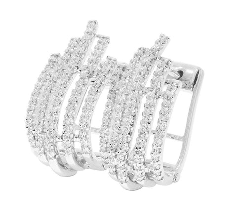 Sparkly I1/G 1.10Ct Round Brilliant Cut Diamond Jewelry 14K White / Yellow / Rose Gold 1.00Inch Hoops Huggie Earring