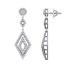 I1/G Huge 1.85Ct Real Diamond Solid 14Kt White Gold Prong & Channel Set Dangle Chandelier Earrings