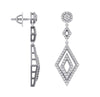 I1/G Huge 1.85Ct Real Diamond Solid 14Kt White Gold Prong & Channel Set Dangle Chandelier Earrings