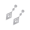 I1/G Huge 1.85Ct Real Diamond Solid 14Kt White Gold Prong & Channel Set Dangle Chandelier Earrings