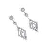I1/G Huge 1.85Ct Real Diamond Solid 14Kt White Gold Prong & Channel Set Dangle Chandelier Earrings