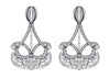 Huge I1/G 4.00Ct Round Brilliant Cut Diamond 14K White / Yellow / Rose Gold Dangle Chandelier Earrings Appraisal
