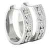 I1/G Real 0.75Ct Diamond Jewelry Solid 14K White Gold Comfort fit Polished Shiny Prong & Bezel Hoop Huggies Earrings