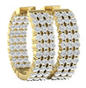 I1/G Huge 2.00Ct Real Diamond Jewelry 14Kt Solid White / Yellow / Rose Gold Prong Set Hoop Huggies Earrings