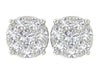 Excellent Huge I1/G 1.50Ct Real Sparkly Diamond 14Kt Solid Gold Prong Set Cluster Stud Earring Screw Back