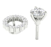 Prong Set I1/G Not Enhanced 1.60Ct Diamond Solid 14K White Gold Removable Jacket Stud Earrings 8.35MM