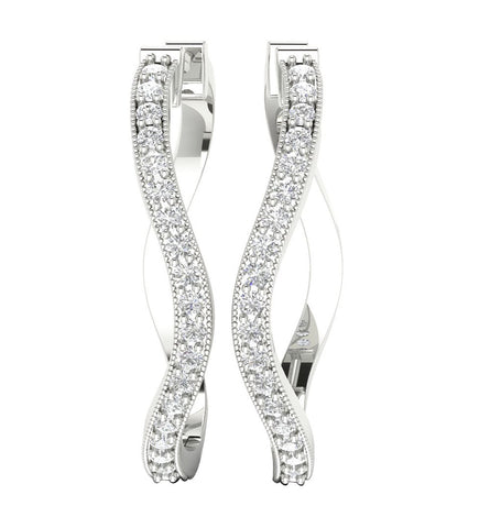Prong Set I1/G Not Enhanced 1.50Ct Sparkly Diamond Jewelry 14K Solid Gold Hoop Huggies Earrings Appraisal