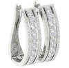 Huge I1/G 3.50Ct Round Brilliant Cut Diamond 14Kt White / Yellow / Rose Gold Prong Set Hoop Huggies Earring Appraisal