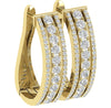 Huge I1/G 3.50Ct Round Brilliant Cut Diamond 14Kt White / Yellow / Rose Gold Prong Set Hoop Huggies Earring Appraisal