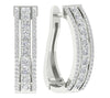 Huge I1/G 3.50Ct Round Brilliant Cut Diamond 14Kt White / Yellow / Rose Gold Prong Set Hoop Huggies Earring Appraisal