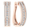 Huge I1/G 3.50Ct Round Brilliant Cut Diamond 14Kt White / Yellow / Rose Gold Prong Set Hoop Huggies Earring Appraisal