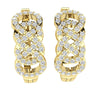 I1/G Genuine 1.01Ct Diamond Jewelry Prong Set Designer Hoops Huggie Earrings Solid 14Kt White / Yellow / Rose Gold