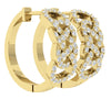 I1/G Genuine 1.01Ct Diamond Jewelry Prong Set Designer Hoops Huggie Earrings Solid 14Kt White / Yellow / Rose Gold