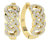 I1/G Genuine 1.01Ct Diamond Jewelry Prong Set Designer Hoops Huggie Earrings Solid 14Kt White / Yellow / Rose Gold