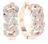 I1/G Genuine 1.01Ct Diamond Jewelry Prong Set Designer Hoops Huggie Earrings Solid 14Kt White / Yellow / Rose Gold