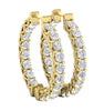 14K Solid Gold I1/G Huge 1.65Ct Round Brilliant Cut Diamond Jewelry Comfort fit Polished Shiny Hoop Huggies Earrings