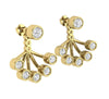 Excellent I1/G Natural 0.85Ct Diamond Jewelry 14Kt Solid Gold Bezel Set removable jacket Stud Earrings