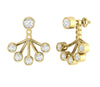 Excellent I1/G Natural 0.85Ct Diamond Jewelry 14Kt Solid Gold Bezel Set removable jacket Stud Earrings