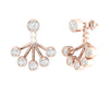 Excellent I1/G Natural 0.85Ct Diamond Jewelry 14Kt Solid Gold Bezel Set removable jacket Stud Earrings