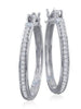 I1/G Sparkly 0.60CTW Genuine Diamond Jewelry 14Kt White Gold Hoops Huggies Earrings Pave Set