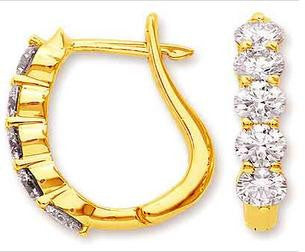 Appraisal VS1/F 1.50Ct Not Enhanced Diamond Jewelry Solid 14K Yellow Gold Pave Set Hoops Huggie Earrings