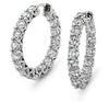 Hoops Huggie Earrings Huge VS1/F 2.50Ct Real Diamond Jewelry Prong Set 14Kt White / Yellow / Rose Gold
