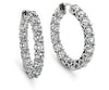 Hoops Huggie Earrings Huge VS1/F 2.50Ct Real Diamond Jewelry Prong Set 14Kt White / Yellow / Rose Gold