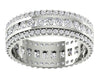 Excellent SI1/G Huge 2.30Ct Genuine Diamond 3 Row Eternity Engagement Ring Band 14K Solid Gold