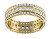 Excellent SI1/G Huge 2.30Ct Genuine Diamond 3 Row Eternity Engagement Ring Band 14K Solid Gold